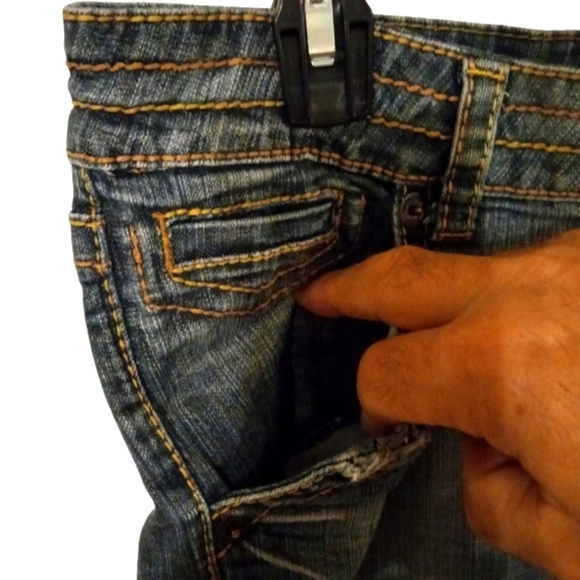 Underground Soul Distressed w. Tan Stitching Design Stretch Jean Shorts Sz.15 - Picture 2 of 8